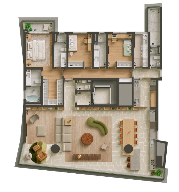 Apartamento à venda com 219m², 3 quartos com vaga - 24