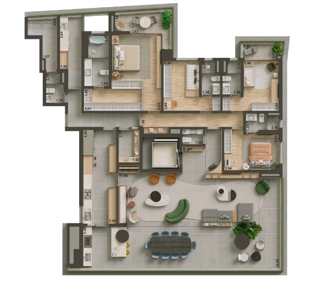 Apartamento à venda com 265m², 4 quartos com vaga - 23