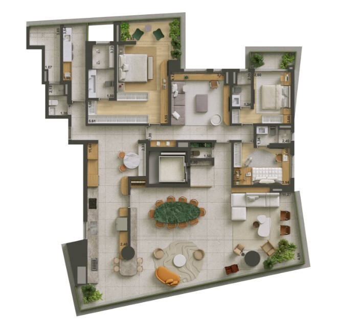 Apartamento à venda com 265m², 4 quartos com vaga - 24