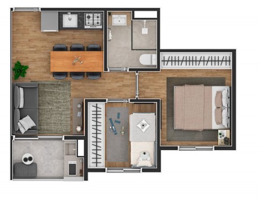 Apartamento à venda com 38m², 2 quartos sem vaga - 17