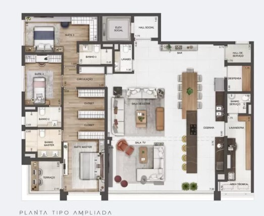 Apartamento à venda com 210m², 3 quartos com vaga - 19