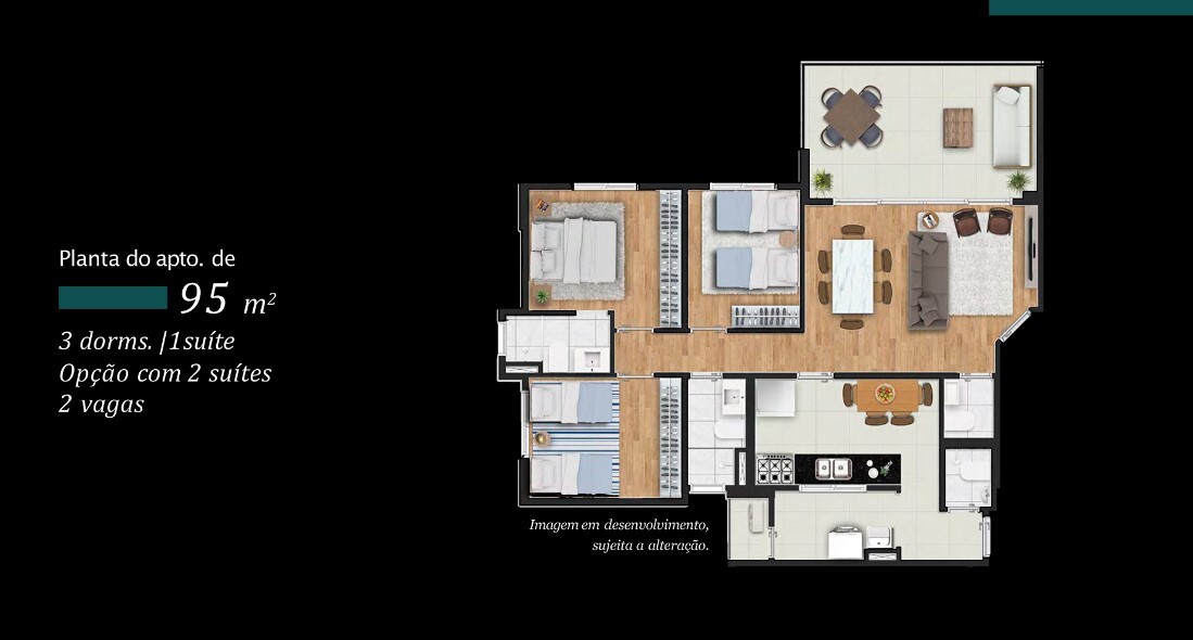 Apartamento à venda com 95m², 3 quartos com vaga - 33