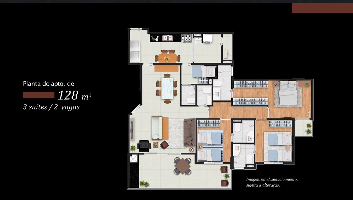 Apartamento à venda com 128m², 3 quartos com vaga - 33