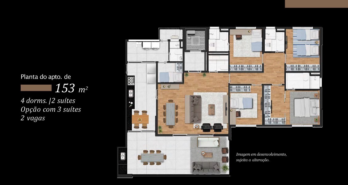 Apartamento à venda com 153m², 4 quartos com vaga - 33