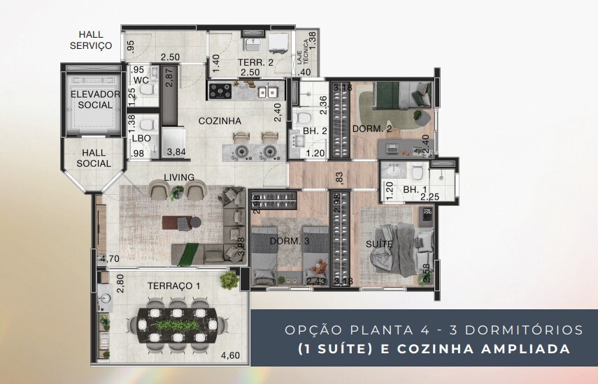 Apartamento à venda com 95m², 3 quartos com vaga - 20