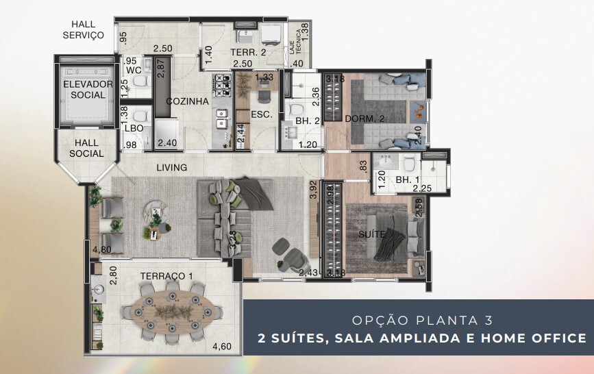 Apartamento à venda com 95m², 3 quartos com vaga - 18