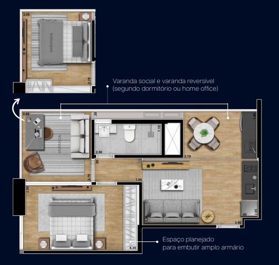 Apartamento à venda com 45m², 2 quartos com vaga - 27