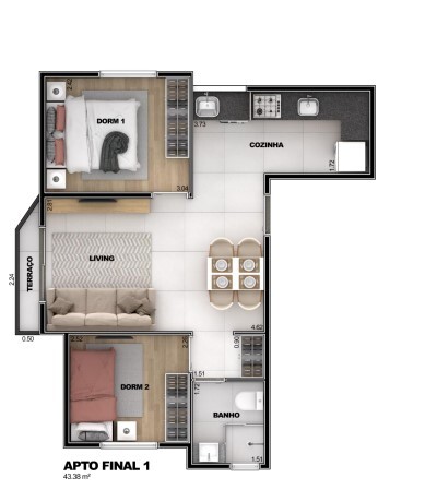 Apartamento à venda com 43m², 2 quartos com vaga - 6