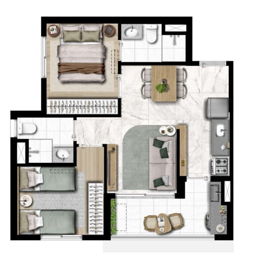 Apartamento à venda com 41m², 2 quartos com vaga - 23