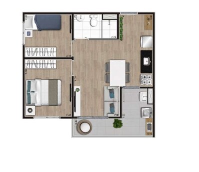 Apartamento à venda com 37m², 2 quartos sem vaga - 24