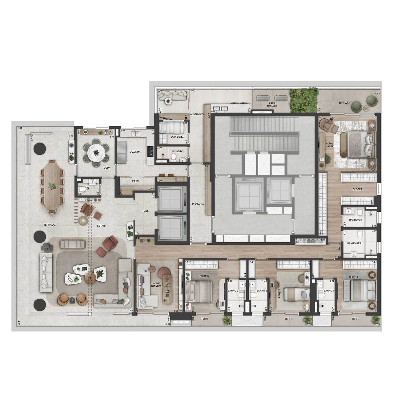 Apartamento à venda com 368m², 4 quartos com vaga - 20