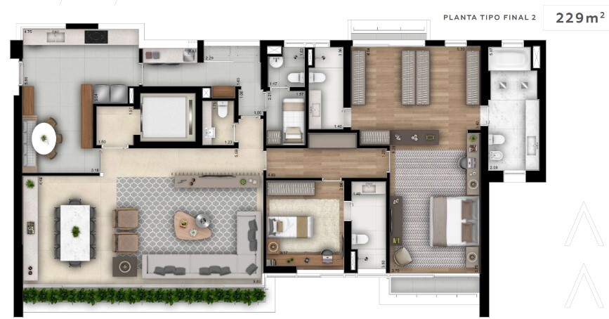 Apartamento à venda com 229m², 3 quartos com vaga - 58