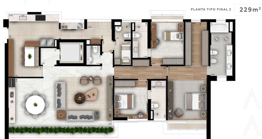 Apartamento à venda com 229m², 3 quartos com vaga - 59