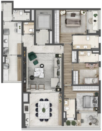 Apartamento à venda com 157m², 3 quartos com vaga - 14