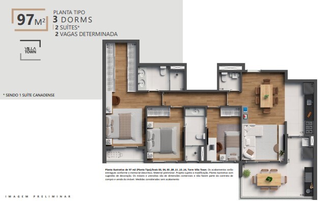 Apartamento à venda com 97m², 3 quartos com vaga - 26