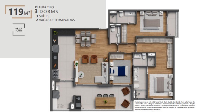 Apartamento à venda com 120m², 3 quartos com vaga - 25
