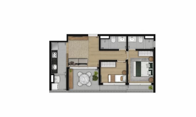 Apartamento à venda com 58m², 2 quartos com vaga - 23