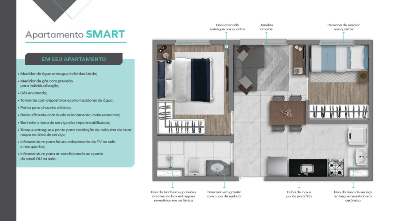 Apartamento à venda com 34m², 2 quartos sem vaga - 21