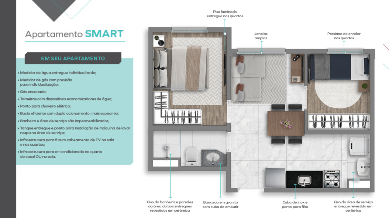 Apartamento à venda com 34m², 2 quartos sem vaga - 22