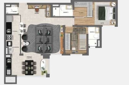 Apartamento à venda com 85m², 2 quartos com vaga - 36