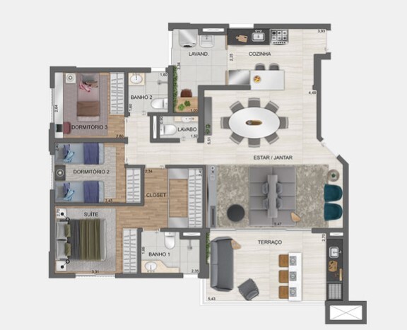 Apartamento à venda com 112m², 3 quartos com vaga - 38