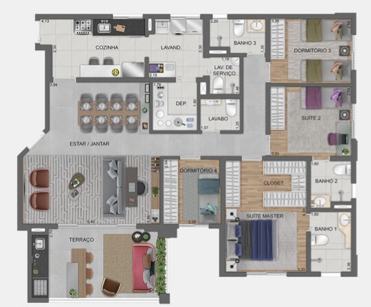 Apartamento à venda com 132m², 4 quartos com vaga - 38