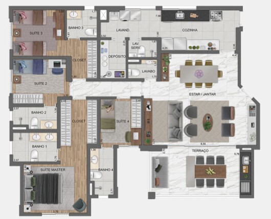 Apartamento à venda com 152m², 3 quartos com vaga - 39