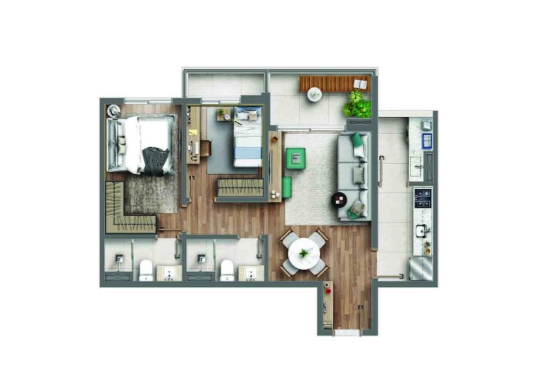 Apartamento à venda com 68m², 2 quartos com vaga - 19