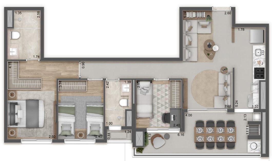 Apartamento à venda com 85m², 3 quartos com vaga - 25