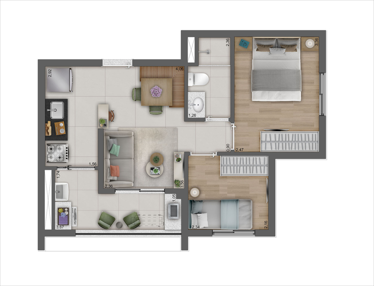 Apartamento à venda com 42m², 2 quartos com vaga - 18