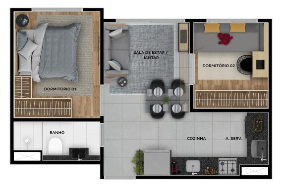 Apartamento à venda com 31m², 2 quartos sem vaga - 20