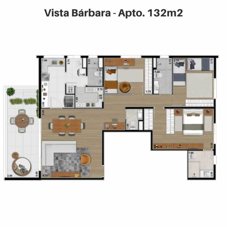Apartamento à venda com 132m², 3 quartos com vaga - 22