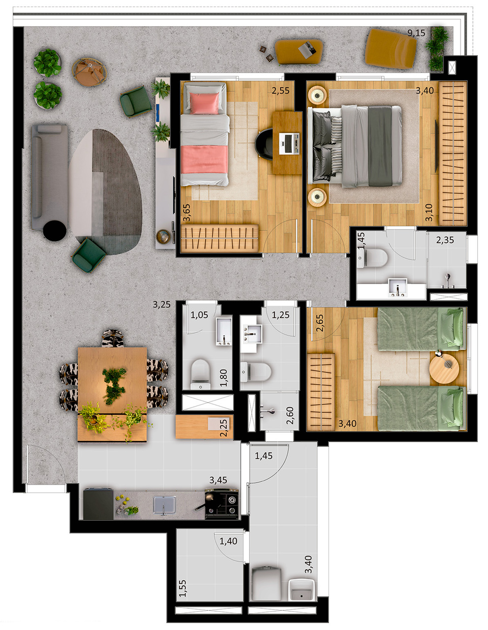 Apartamento à venda com 105m², 3 quartos com vaga - 11