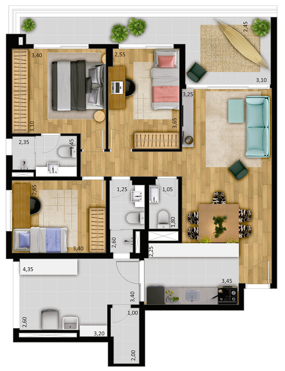 Apartamento à venda com 111m², 3 quartos com vaga - 11