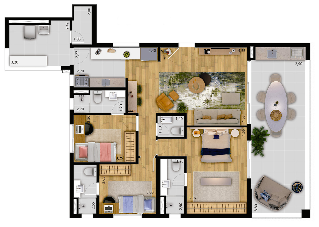 Apartamento à venda com 130m², 3 quartos com vaga - 11