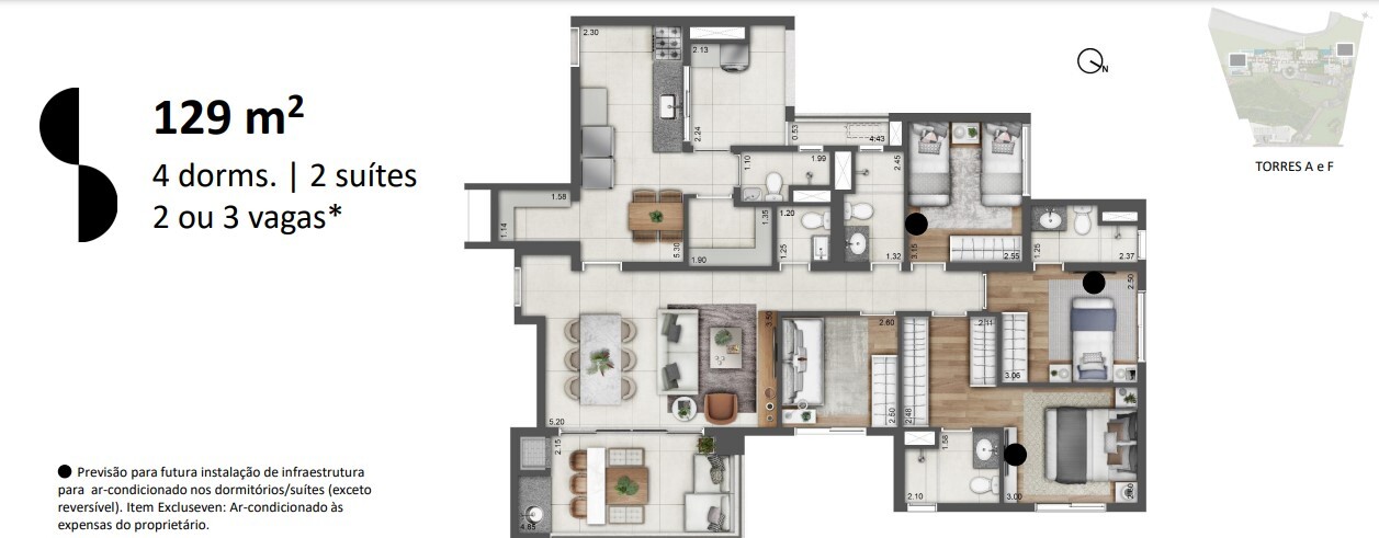 Apartamento à venda com 127m², 4 quartos com vaga - 25