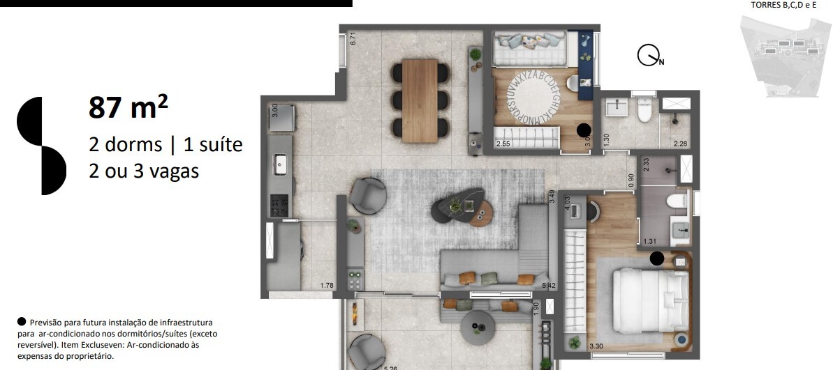 Apartamento à venda com 87m², 3 quartos com vaga - 25