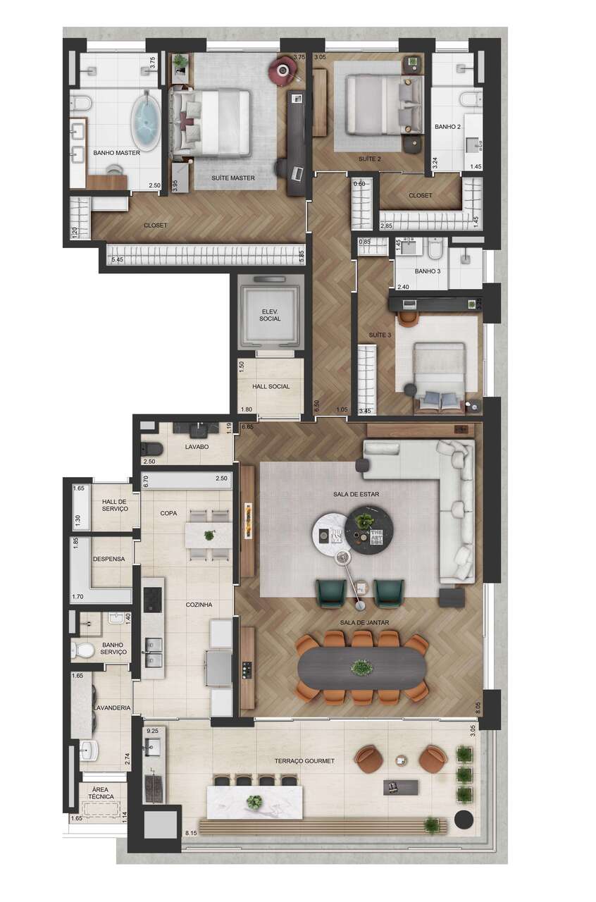 Apartamento à venda com 230m², 3 quartos com vaga - 25