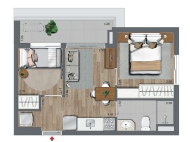 Apartamento à venda com 39m², 2 quartos sem vaga - 26