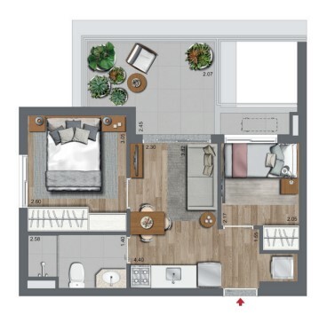 Apartamento à venda com 41m², 2 quartos com vaga - 26