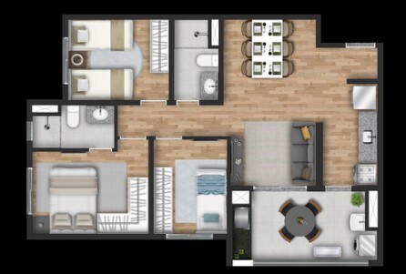 Apartamento à venda com 65m², 3 quartos com vaga - 23