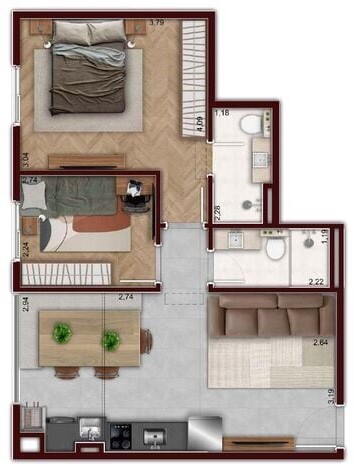 Apartamento à venda com 51m², 2 quartos com vaga - 28