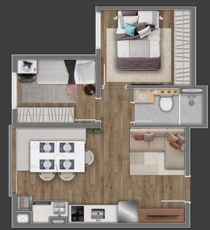 Apartamento à venda com 40m², 2 quartos com vaga - 26
