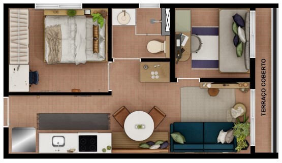 Apartamento à venda com 36m², 2 quartos sem vaga - 18