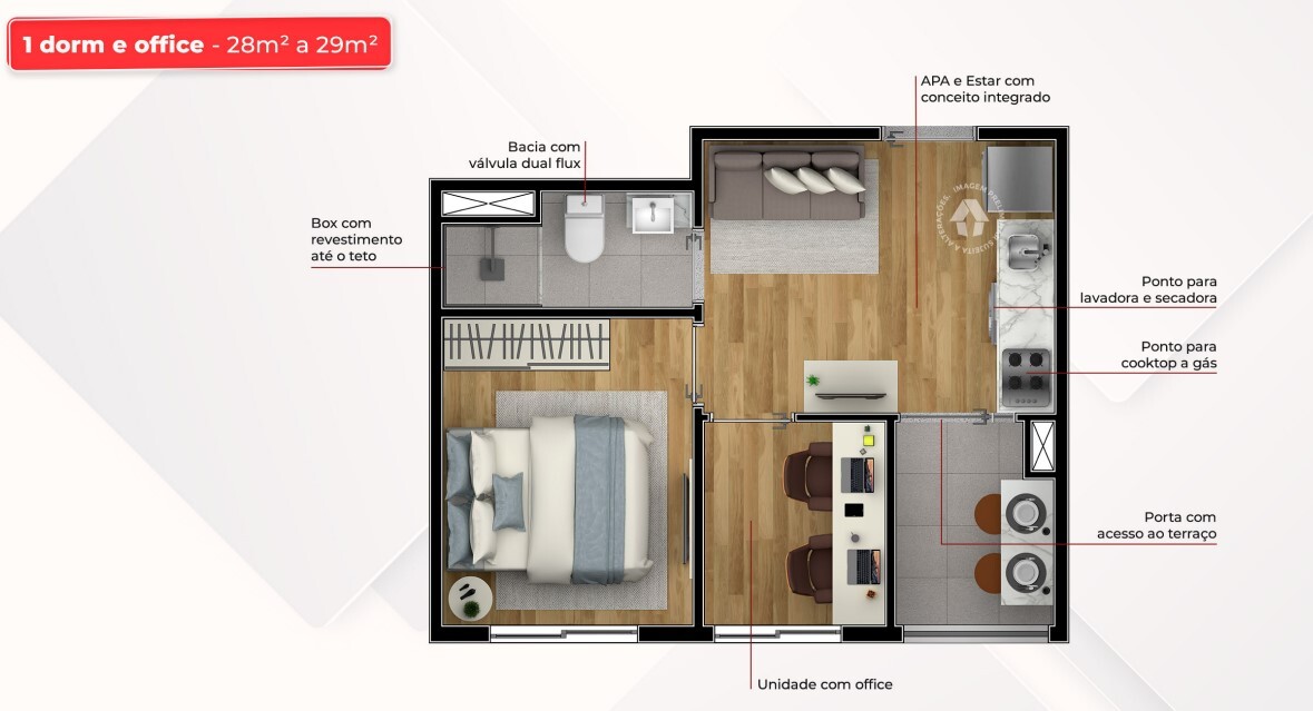 Apartamento à venda com 29m², 1 quarto sem vaga - 25
