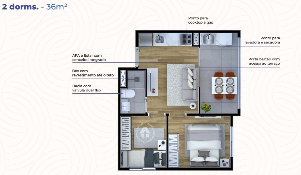 Apartamento à venda com 36m², 2 quartos sem vaga - 23