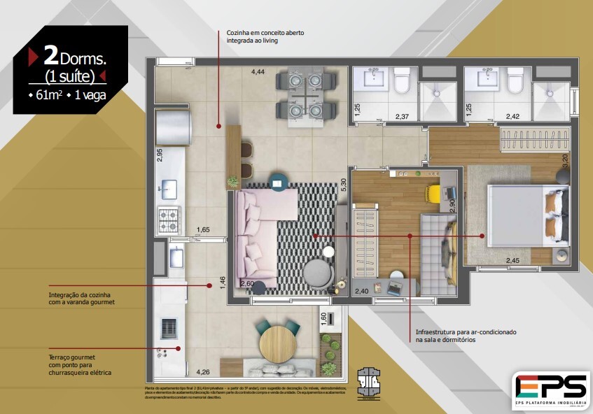 Apartamento à venda com 61m², 2 quartos com vaga - 26