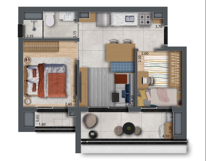 Apartamento à venda com 40m², 2 quartos sem vaga - 25