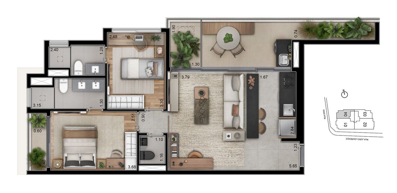Apartamento à venda com 81m², 2 quartos com vaga - 18