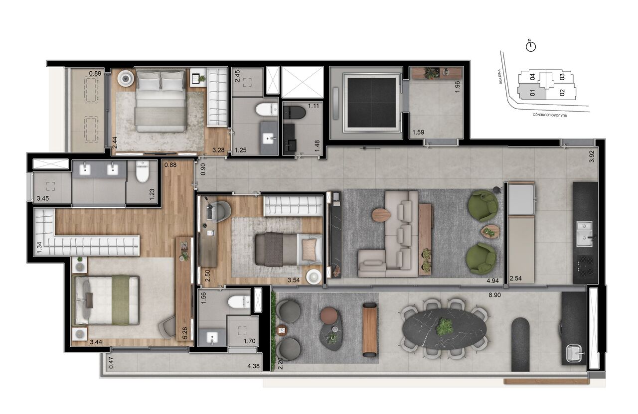 Apartamento à venda com 126m², 3 quartos com vaga - 18